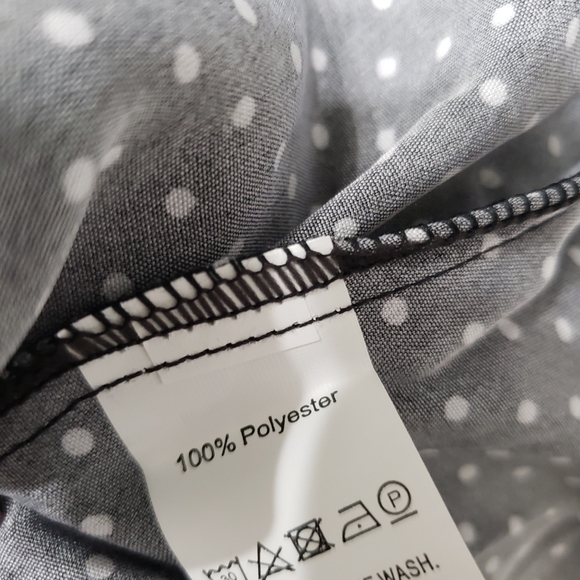 Black Polka Dot Print Gigot Long Sleeve Midi Dress - Picture 11 of 13